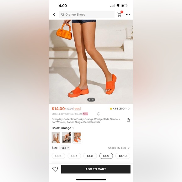 Orange Platform Sandals - Picture 2 of 5